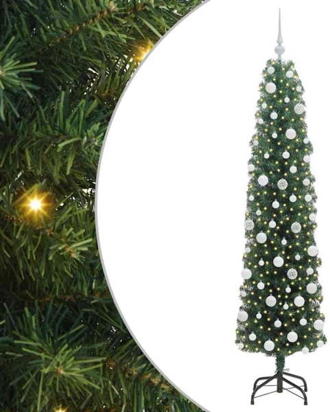 vidaXL Künstlicher Weihnachtsbaum mit 300 LEDs mit Ständer Grün 180 cm 3394946