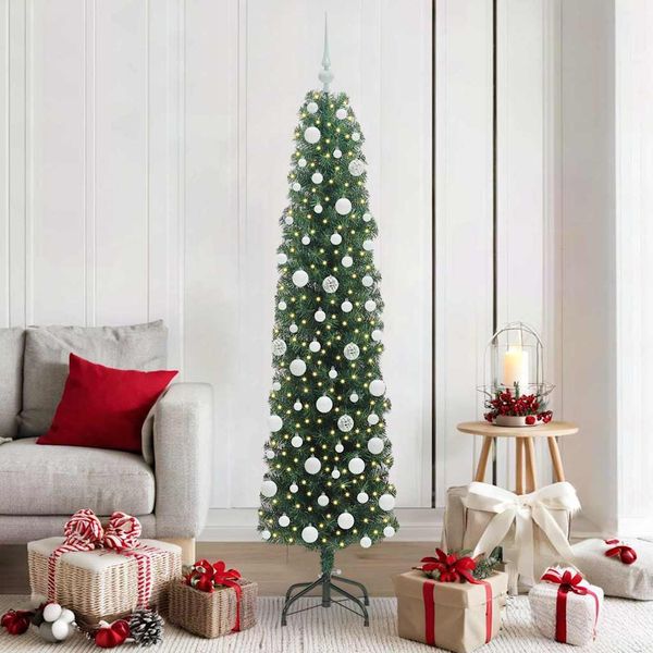 vidaXL Künstlicher Weihnachtsbaum mit 300 LEDs mit Ständer Grün 180 cm 3394946