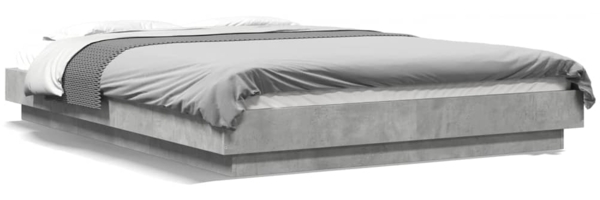 vidaXL Bettgestell Betongrau 140x200 cm Holzwerkstoff 3281192