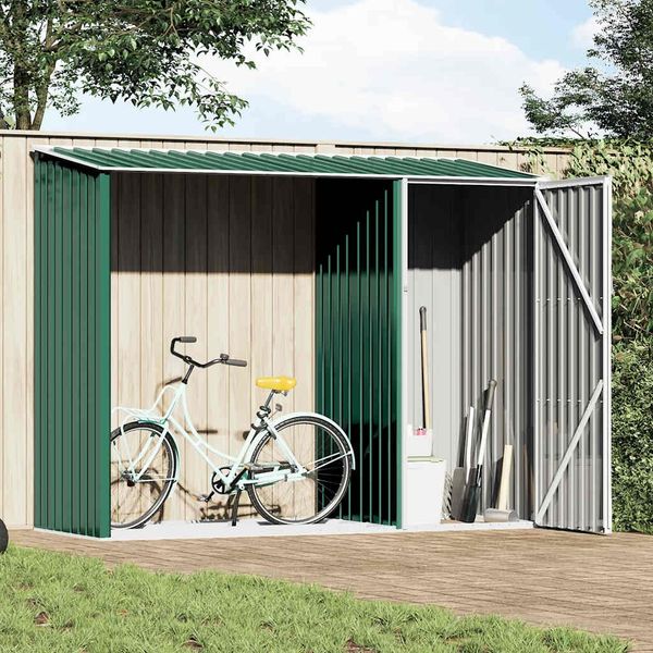 vidaXL Garten Brennholzlager Grün 245x98x159 cm Verzinkter Stahl 46293