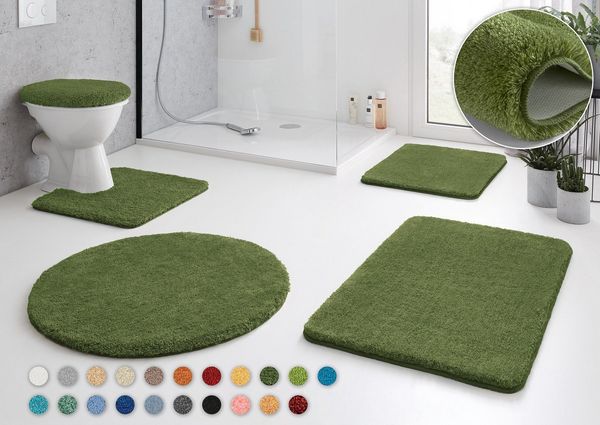 Kleine Wolke Badematte RELAX, Badvorleger, Badezimmer Teppich, Höhe 30 mm, rutschhemmend beschichtet, fußbodenheizungsgeeignet, Polyacryl, quadratisch, WC Vorleger mit Ausschnitt, Badteppich, meliert, rechteckig, rund & als Set erhältlich