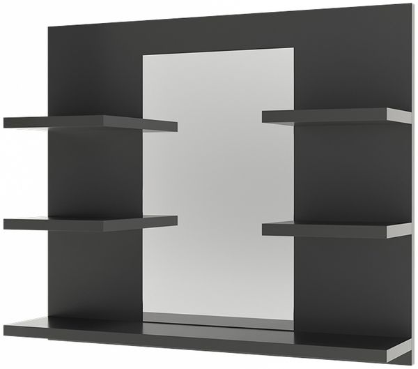 Badspiegelschrank Wilbur Anthrazit 58.8 x 50 cm mit Regalen Vicco