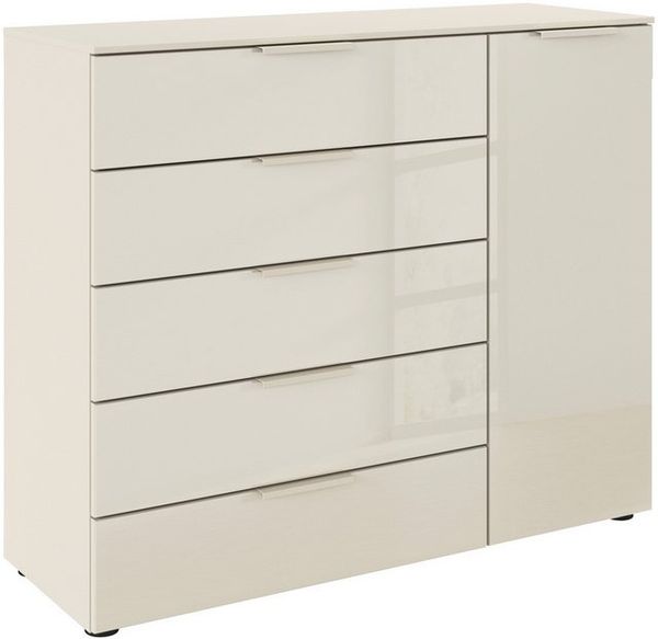 rauch Schubkastenkommode Kommode Türkommode Sideboard Kombikommode FLIPP mit Glasfront (Breite 120 cm mit 2 Einlegeböden), 1-türig mit 5 Schubladen und Soft-Close-Funktion sowie Glasfront Bild 4