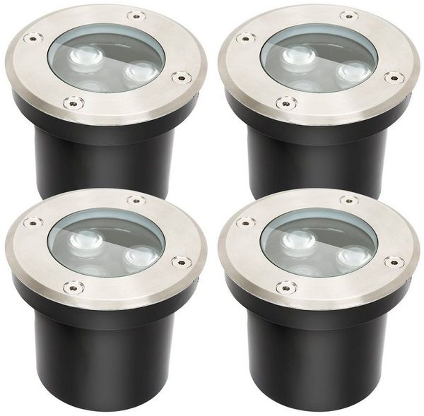 Clanmacy Gartenstrahler Gartenstrahler 3W LED Bodenleuchte Bodenstrahler IP65, 8x, LED wechselbar, Warmweiß