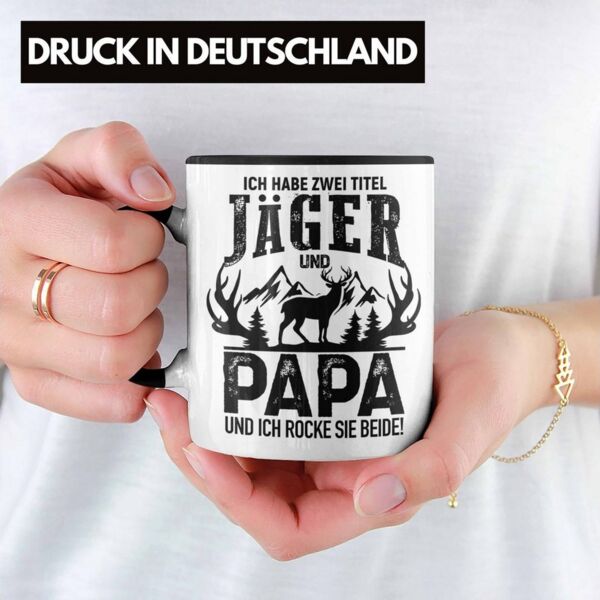Trendation Tasse Trendation - Jäger und Papa Geschenk Tasse Vatertag Geschenkidee für J