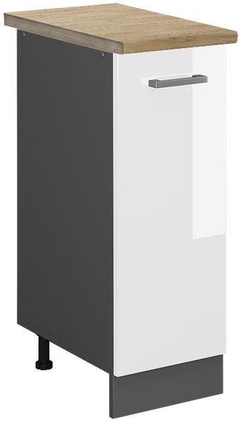 Apothekerschrank R-Line Weiß Hochglanz 30 cm , AP Eiche Vicco