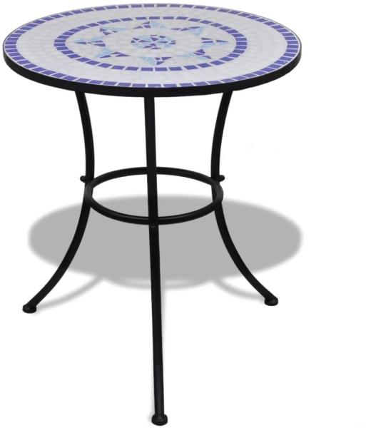 vidaXL Bistrotisch Blau und Weiß 60 cm Mosaik 41530