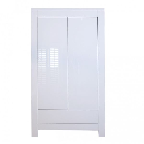 Kidsmill Alaska Kleiderschrank 2-türig Hochglanzwe - Material: MDF - Babypark. de