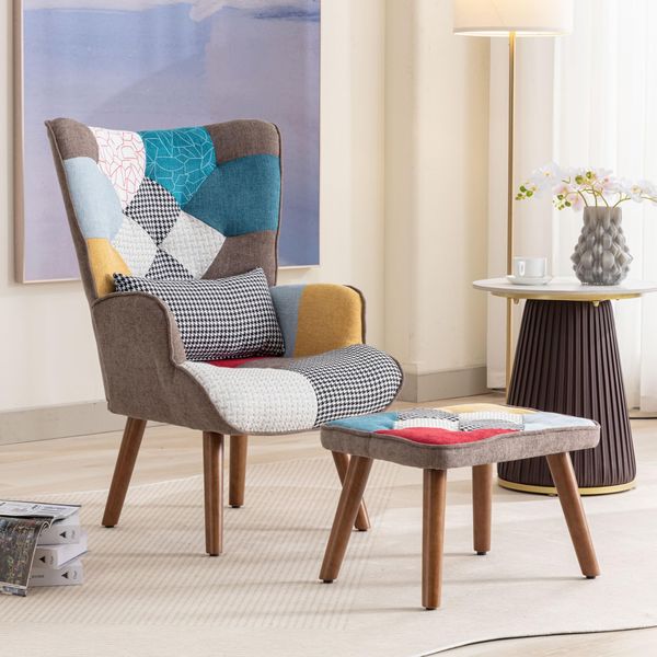 FurnitureR Schlafzimmerstühle mit Banken, buntes Design, moderner Stil, Bequeme Matten, stabile Holzkonstruktion, ideal für das Schlafzimmer