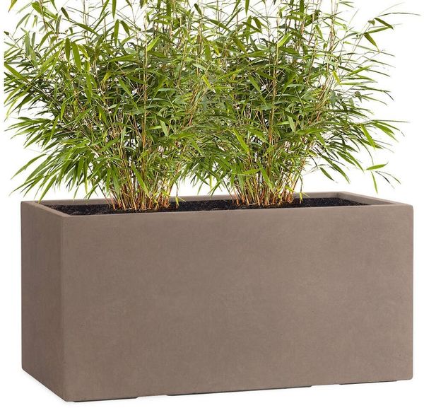 Pflanzwerk® Pflanzkübel TUB Premium Fiberglas Blumenkübel Frostbeständig mit Lotus-Effekt, Fiberglas - Handgefertigt - Rechteckig - Frostbeständig