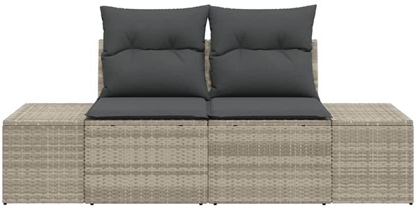 vidaXL Gartensofa mit Kissen Grau 184 x 62 x 69 cm Poly-Rattan 42006797 Bild 3