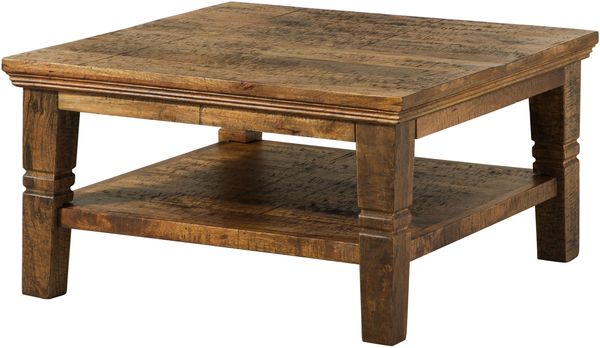 Couchtisch Mango 85x85x45 dunkelbraun geölt RODEZ #122