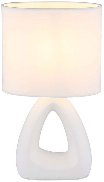 Tischleuchte, Keramik Textil, weiß, H 30 cm Bild 6