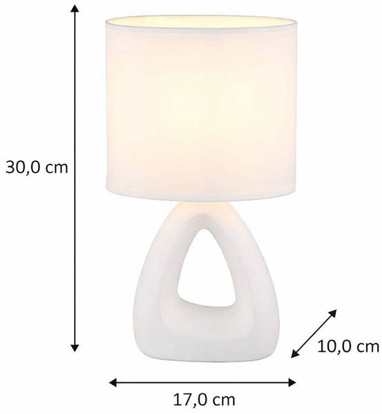 Tischleuchte, Keramik Textil, weiß, H 30 cm Bild 9