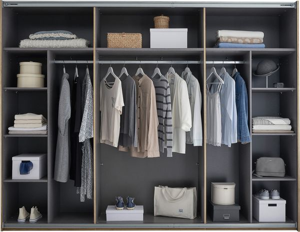 Schwebetürenschrank >Mesio< in Mauvella Oak Dekor / Weiß - 270x210x60cm (BxHxT) Bild 9