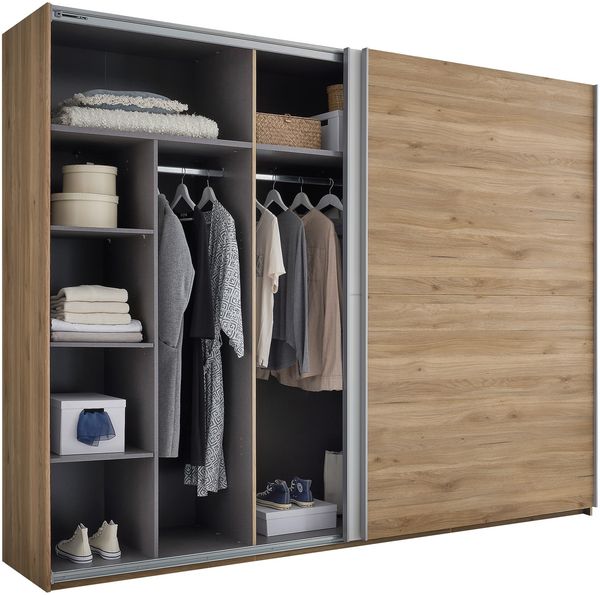 Schwebetürenschrank >Mesio< in Mauvella Oak Dekor / Weiß - 270x210x60cm (BxHxT) Bild 5