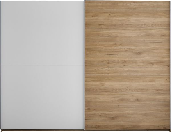 Schwebetürenschrank >Mesio< in Mauvella Oak Dekor / Weiß - 270x210x60cm (BxHxT) Bild 6