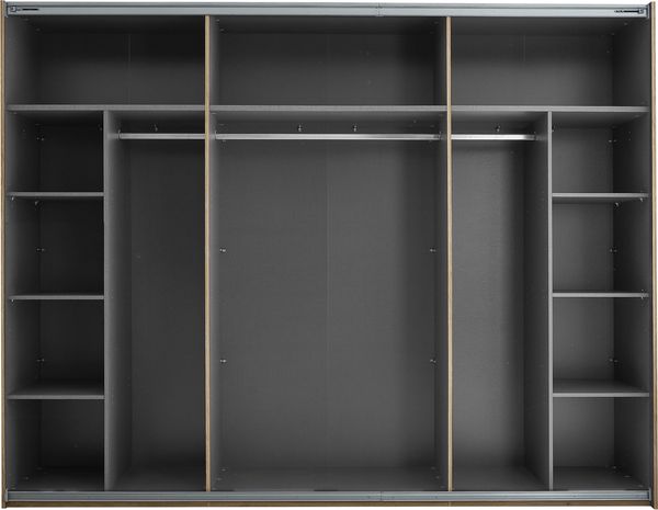 Schwebetürenschrank >Mesio< in Mauvella Oak Dekor / Weiß - 270x210x60cm (BxHxT) Bild 10