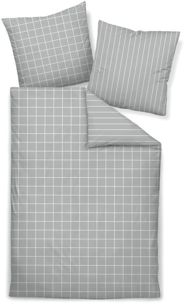 Janine Mako-Satin Bettwäsche Modernclassic 39025-28 Platin