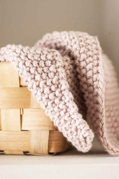 Ib Laursen - 2 Stück Topflappen Mynte Strick Baumwolle Rose Shadow Rosa 6350-43