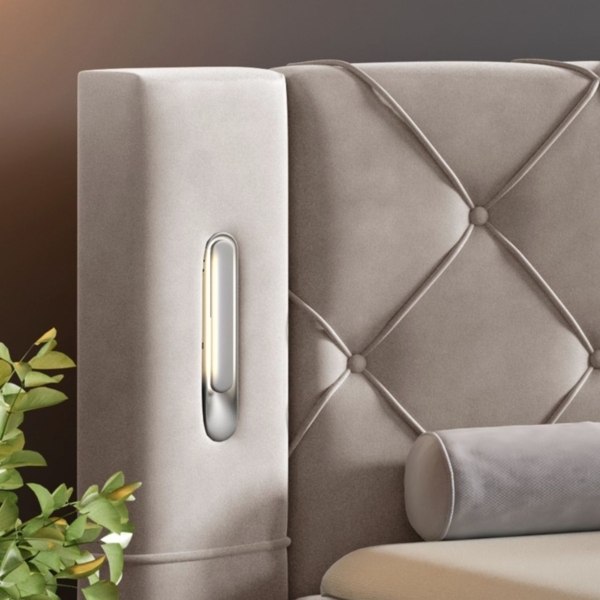 Boxspringbett Elektrisch Bett STEVE 200x200cm in Stoff Fresh Senfgelb Bild 2