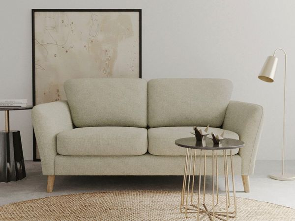 Home affaire 2-Sitzer MARSEILLE Kompaktsofa 170 cm, Cord, Flachgewebe, Struktur, Webstoff, Massivholzbeine Eiche, Landhausstil, Wellenunterfederung