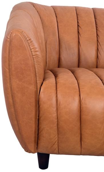 Clubsofa Juniper 2-Sitzer gerippt Vintage Leder "Columbia-Brown" Bild 4