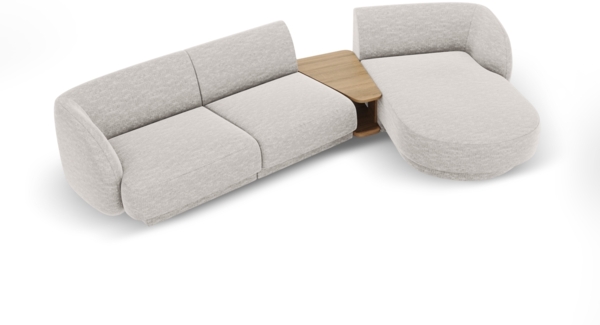 Micadoni Modulares Sofa Miley mit Recamiere 3-Sitzer Rechts Chenille Eden Silber Bild 2