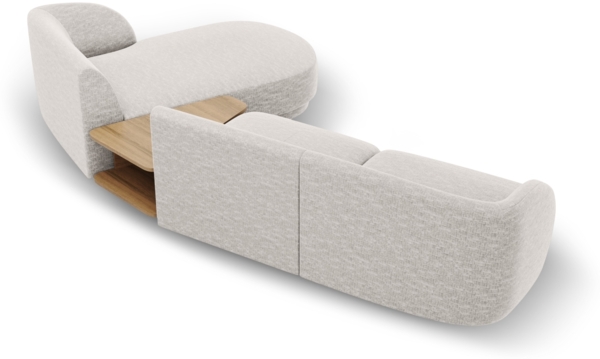 Micadoni Modulares Sofa Miley mit Recamiere 3-Sitzer Rechts Chenille Eden Silber Bild 4