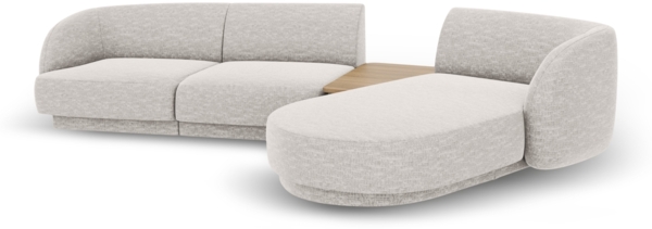 Micadoni Modulares Sofa Miley mit Recamiere 3-Sitzer Rechts Chenille Eden Silber Bild 3