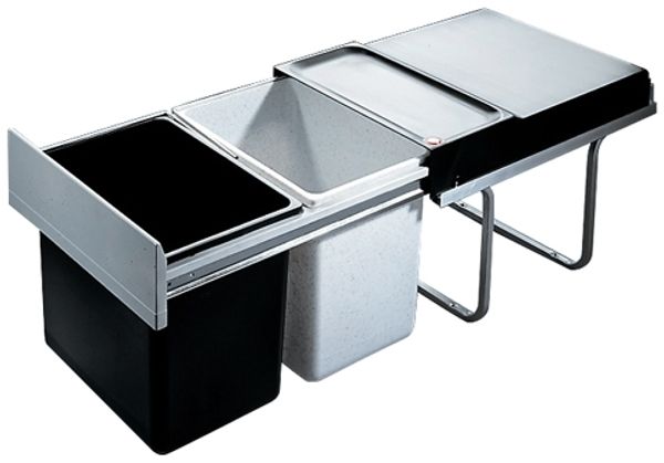 HAILO 3640-00 Abfallsorter 36 (2x18) Liter RAUMSPAR TANDEM ab 40 cm Schrankbreite