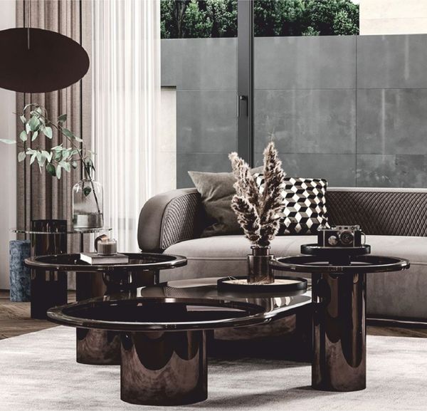 Casa Padrino Luxus Couchtisch Grau / Bronze 150 cm - Hotel & Wohnzimmer Möbel
