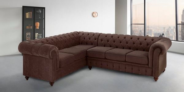 Home affaire Chesterfield-Sofa Chesterfield Ecksofa, auch in Leder L-Form, hochwertige Knopfheftung, langer Schenkel links oder rechts wählbar