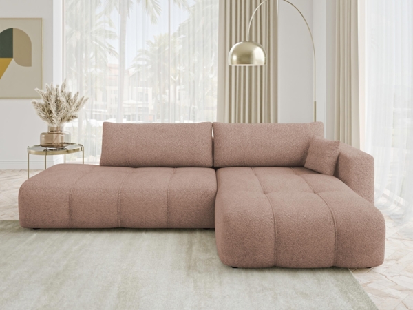 Ecksofa Furyn O Boucle (Farbe: Coral 45, Seite: Rechts)