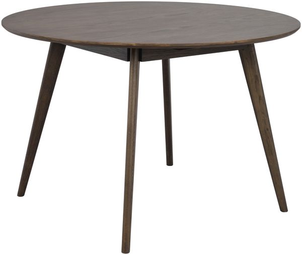 Esstisch Yumi rund aus MDF mit Eichenfurnier, skandinavischer Stil, braun, Ø 115 cm