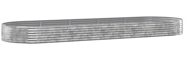 vidaXL Hochbeet, pulverbeschichteter Stahl Silber, 450x140x36 cm