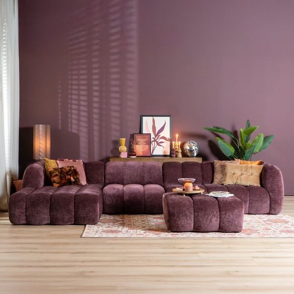 Bronx71 Ecksofa Luca XL Chenille lila links