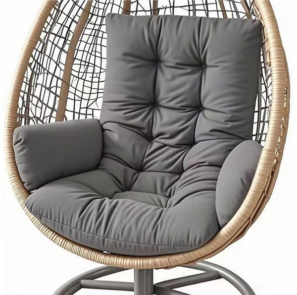 Agger Hängestuhl Kissen Auflagekissen Hängesessel Dicke Polsterung für Hängekorbsitze, Ersatzkissen für eiförmige Stühle, Schaukelmatte für Gartenmöbel