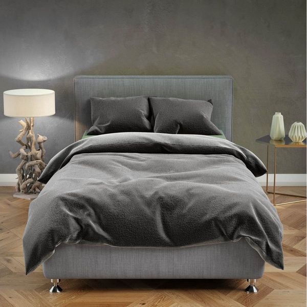Buymax Bettwäsche Teddy Plüsch Bettbezug Set, Teddy, 3 teilig, 200x220 cm, Bettwäsche kuschelig warm für Winter, uni, Wendebettwäsche