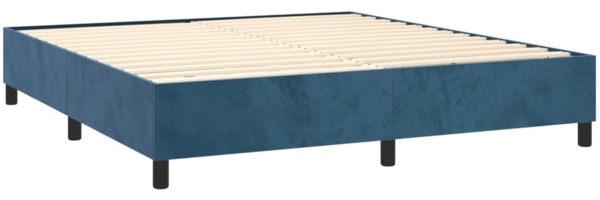 vidaXL Boxspringbett mit Matratze Dunkelblau 160x200 cm Samt 3137975 Bild 3