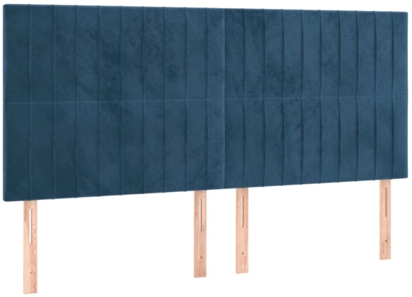 vidaXL Boxspringbett mit Matratze Dunkelblau 160x200 cm Samt 3137975 Bild 4