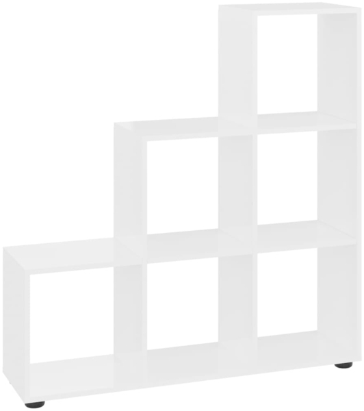 vidaXL Treppenregal Hochglanz-Weiß 107 cm Holzwerkstoff 342605