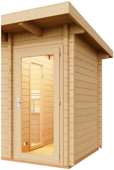 Infraworld Gartensauna Terra 2 Außensauna mit Vorraum Saunahaus 341x230 cm Bild 3