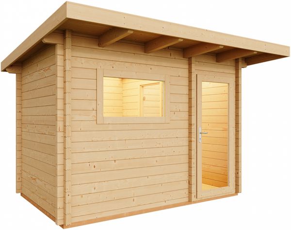 Infraworld Gartensauna Terra 2 Außensauna mit Vorraum Saunahaus 341x230 cm