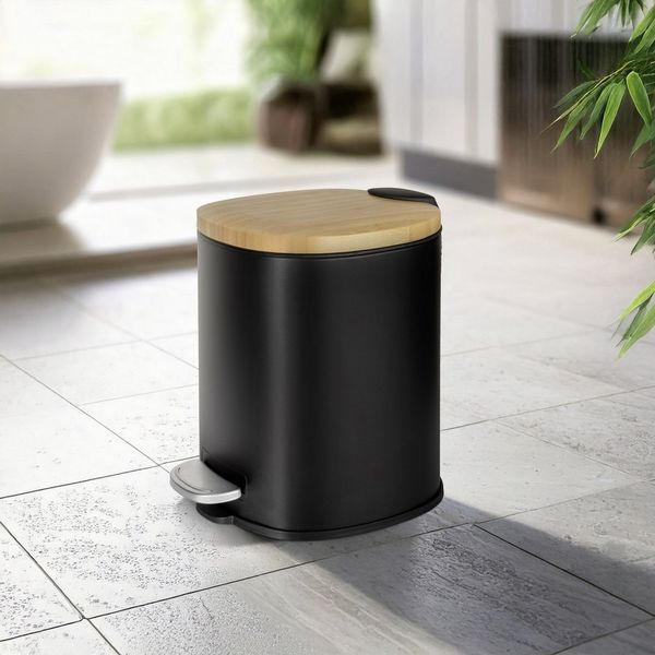 WENKO FIANEMA Kosmetikeimer 3 Liter, Schwarz/Braun