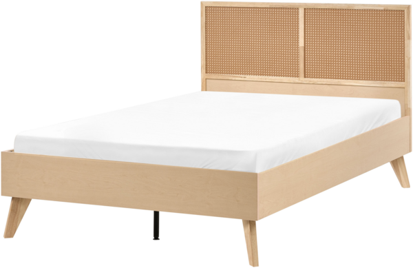 Bett mit Lattenrost Polyrattan MONPAZIER 120 x 200 cm Hellbraun