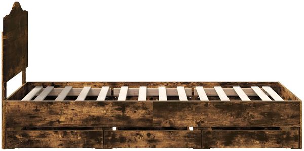 vidaXL Bettrahmen Geräucherte Eiche 90 x 190 cm Ingenieurs Holz 3413461 Bild 9