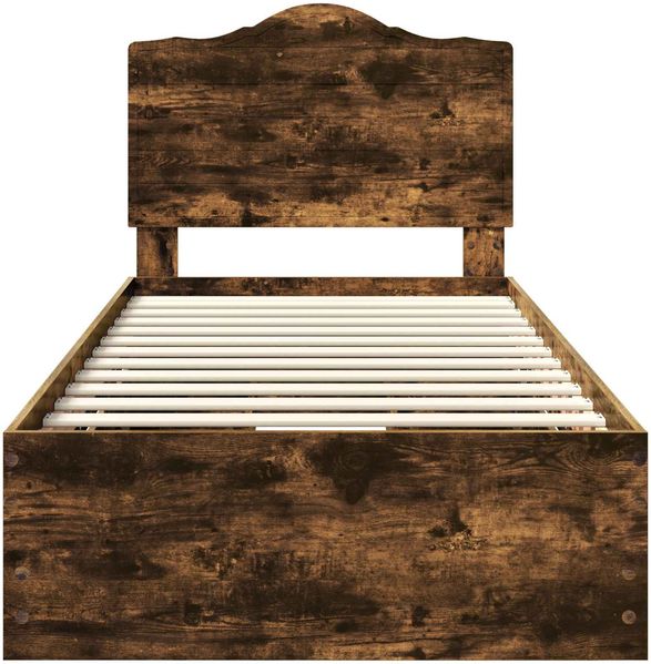 vidaXL Bettrahmen Geräucherte Eiche 90 x 190 cm Ingenieurs Holz 3413461 Bild 8