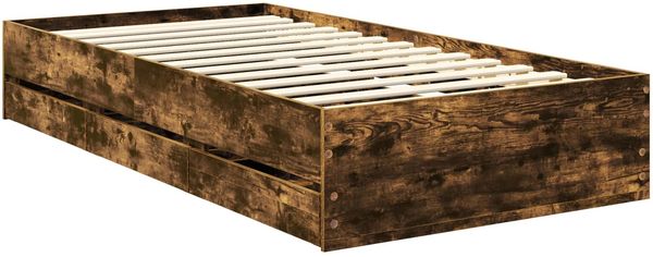 vidaXL Bettrahmen Geräucherte Eiche 90 x 190 cm Ingenieurs Holz 3413461 Bild 6