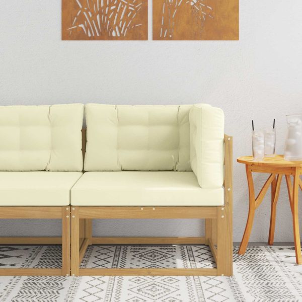 vidaXL Outdoor Ecksofa Polyester Weiß 901546